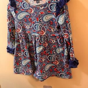 Simply Southern Blue and Red Paisley Kids Top